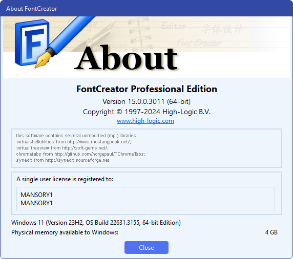 High-Logic FontCreator 15.0.0.3011