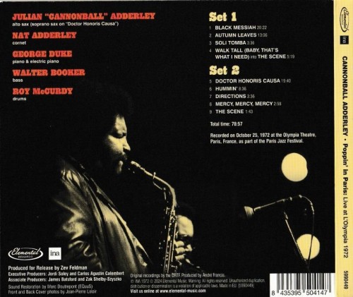 Cannonball Adderley  Poppin' In Paris: Live At L'Olympia 1972 (2024) Lossless