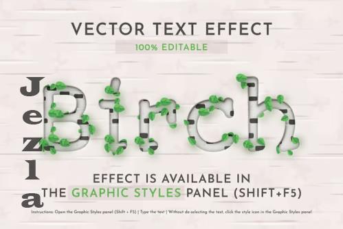 Birch Editable Text Effect - 288949431 - SABNPNE