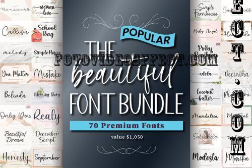 The Beautiful Font Bundle - 70 Premium Fonts