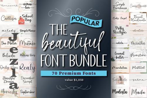 The Beautiful Font Bundle - 70 Premium Fonts