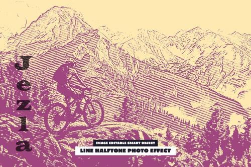 Line Halftone Photo Effect - 287116326