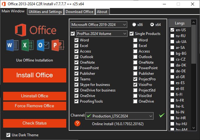 Office 2013-2024 C2R Install Lite v7.7.7.7 r25