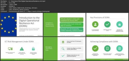 Dora - Digital Operational Resilience Act Complete  Training D759e49ada85e87beb9ac97af0ad23d3