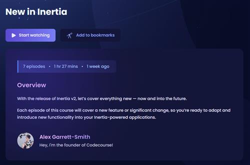 CodeCourse – New in Inertia