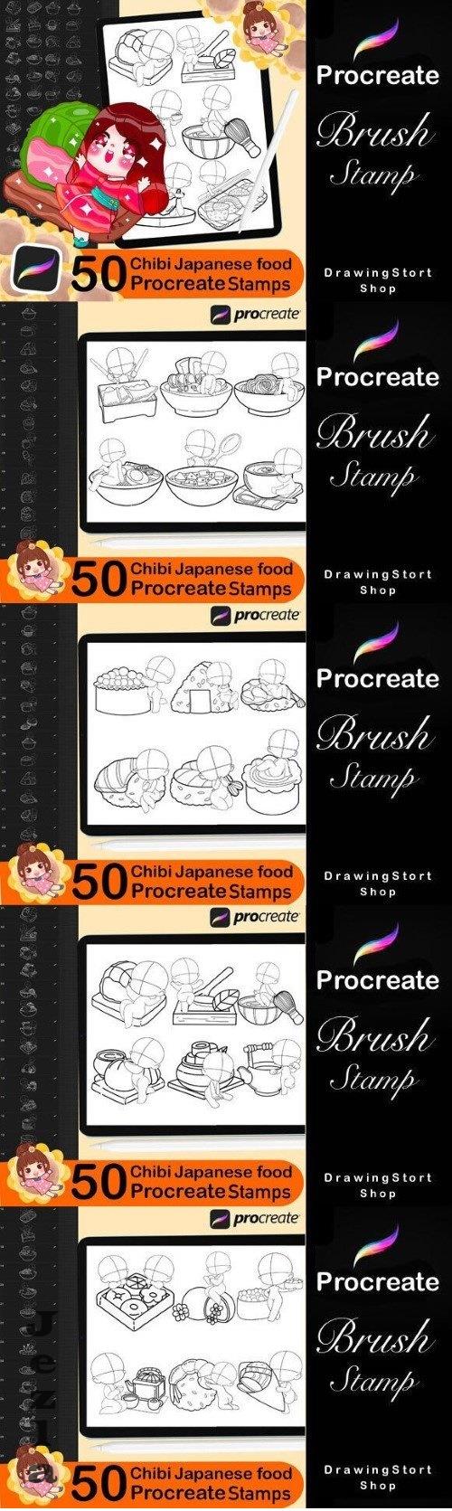 50 Procreate Chibi Japanese food - 289063400