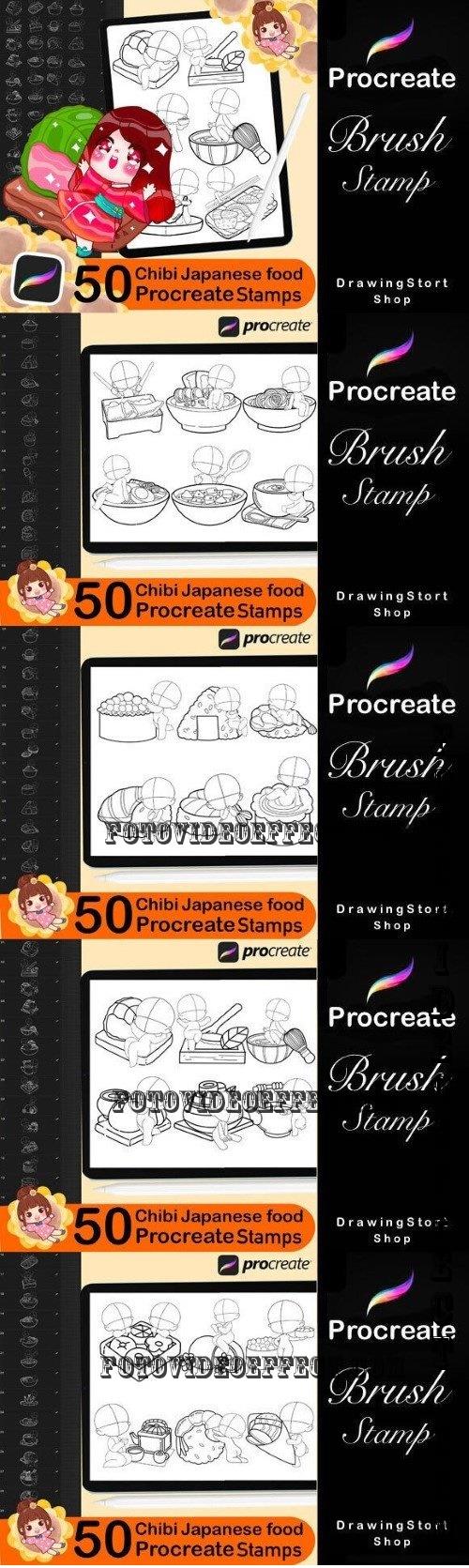 50 Procreate Chibi Japanese food - 289063400