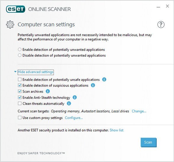 ESET Online Scanner 3.7.8