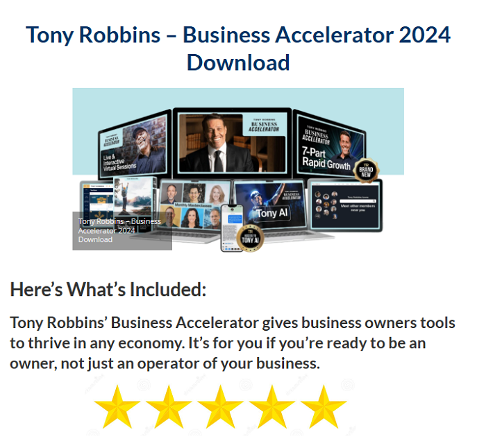 Tony Robbins – Business Accelerator 2024 Download