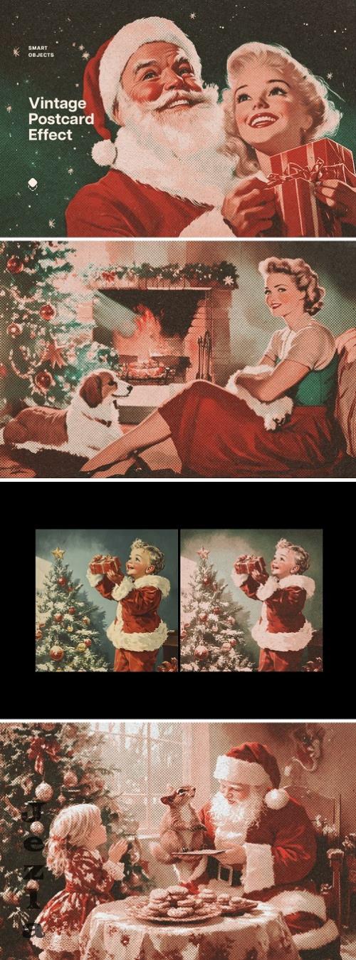 Vintage Christmas Postcard Effect - 290424511