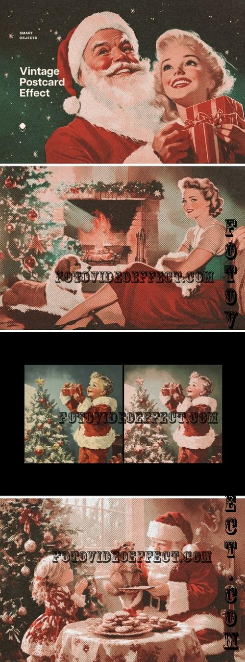 Vintage Christmas Postcard Effect - 290424511