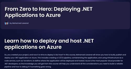 Dometrain – From Zero to Hero Deploying .NET Applications to Azure