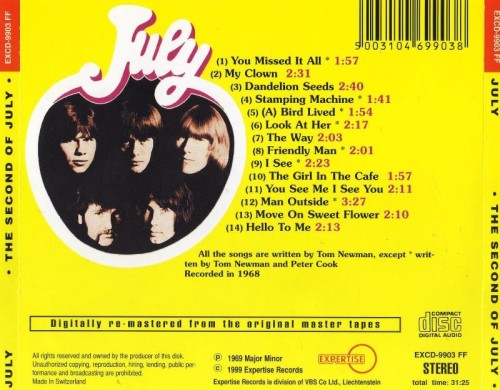 July - The Second Of July (1969) (1999) Lossless