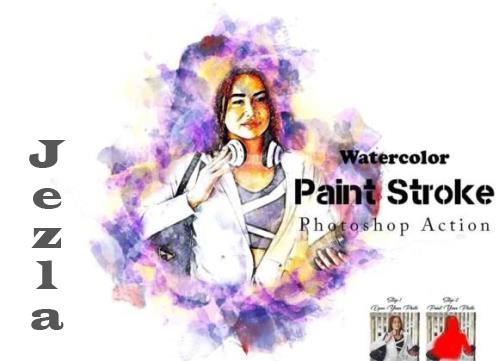 Watercolor Paint Stroke Photoshop Action