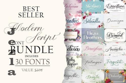 Modern Script Font Bundle - 30 Premium Fonts