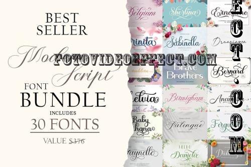 Modern Script Font Bundle - 30 Premium Fonts