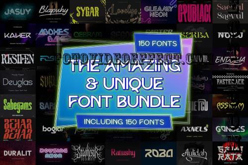 The Amazing & Unique Font Bundle - 150 Premium Fonts