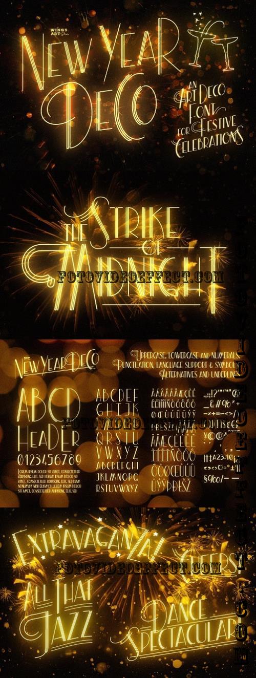 New Year Deco: Art Deco Festive Font -10933584 - W79MCMR