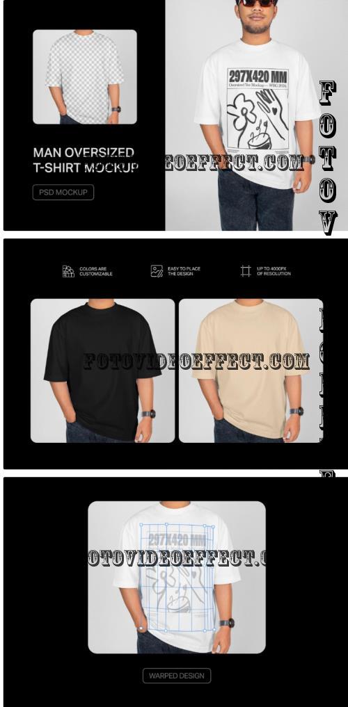 Man Oversized T-Shirt Mockup - Front View