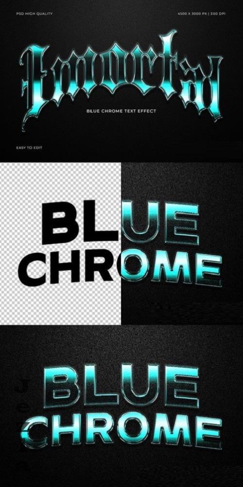 Blue Chrome Text Effect - 290753130