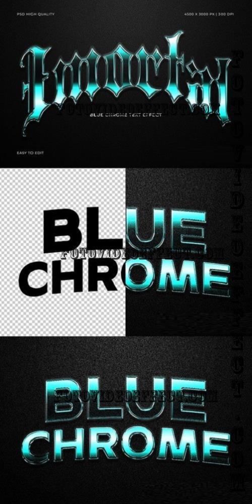 Blue Chrome Text Effect - 290753130