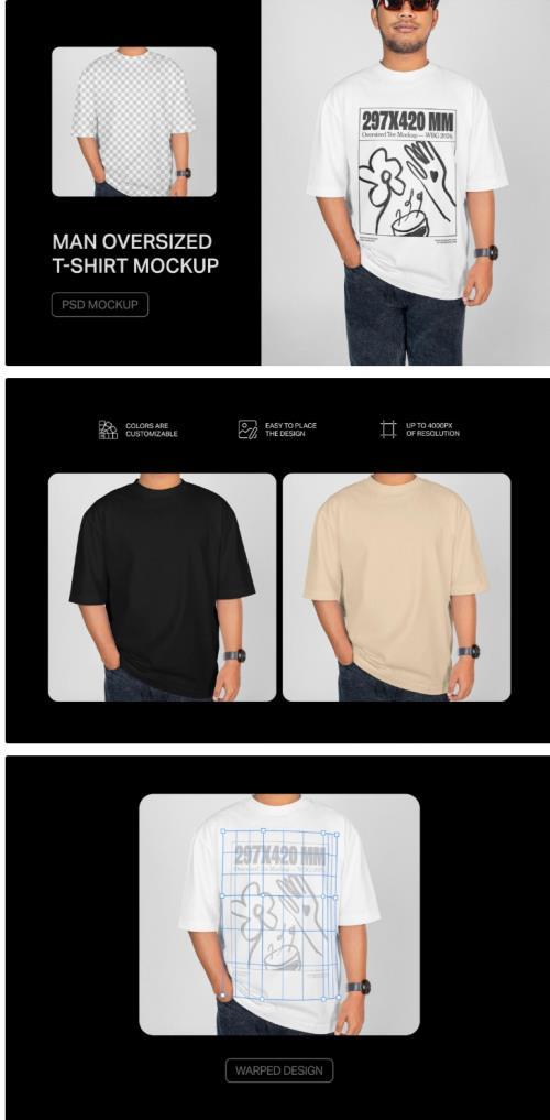 Man Oversized T-Shirt Mockup - Front View