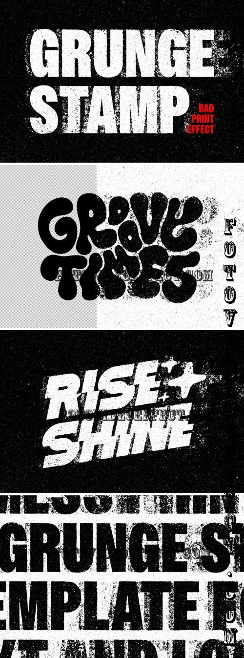 Grunge Print Stamp Text Effect - 290712173