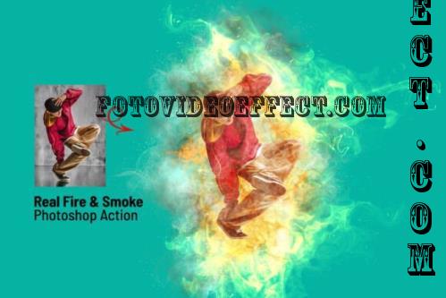 Real Fire & Smoke Photoshop Action - 290767491