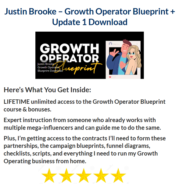 Justin Brooke – Growth Operator Blueprint + Update 1 Download