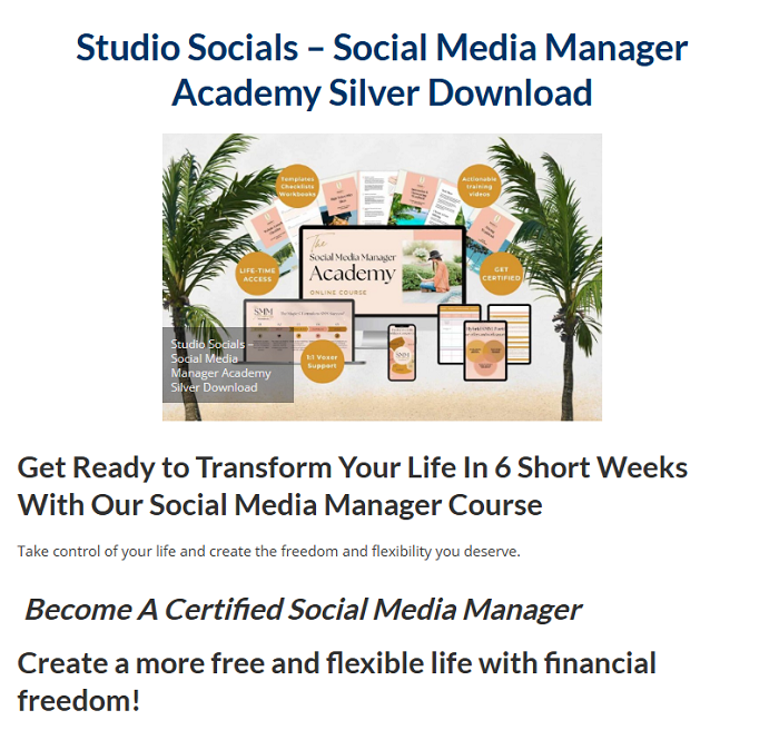 Studio Socials – Social Media Manager Academy Silver Download