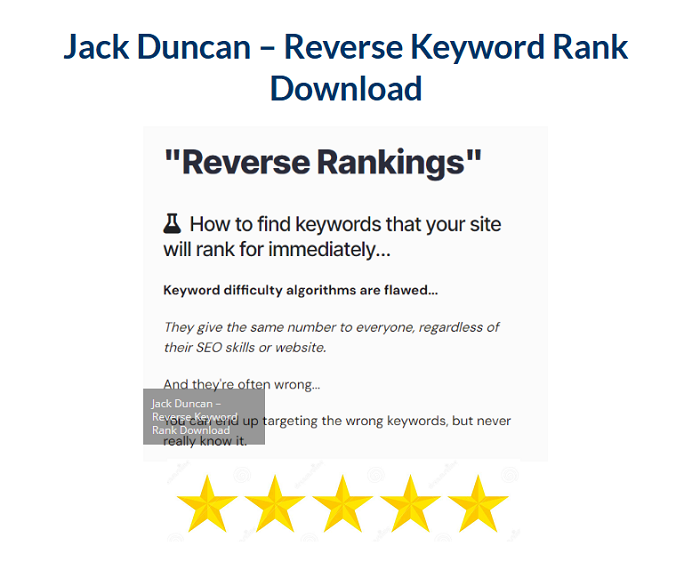 Jack Duncan – Reverse Keyword Rank Download