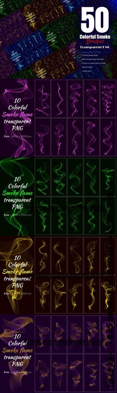 50 Colorful Smoke Flame PNG Brush - 283391494