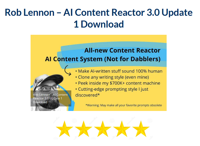 Rob Lennon – AI Content Reactor 3.0 + Update 1 Download