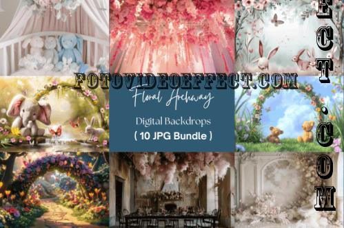 Floral Archway Digital Backdrops - 111339226