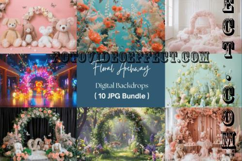 Floral Archway Digital Backdrops - 111339172