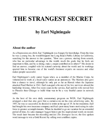 The Strangest Secret - [AUDIOBOOK]