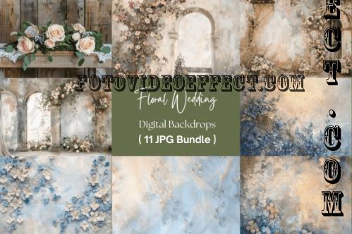 Floral Wedding Digital Backdrops - 111339363