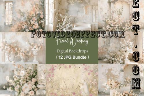 Floral Wedding Digital Backdrops - 111338892