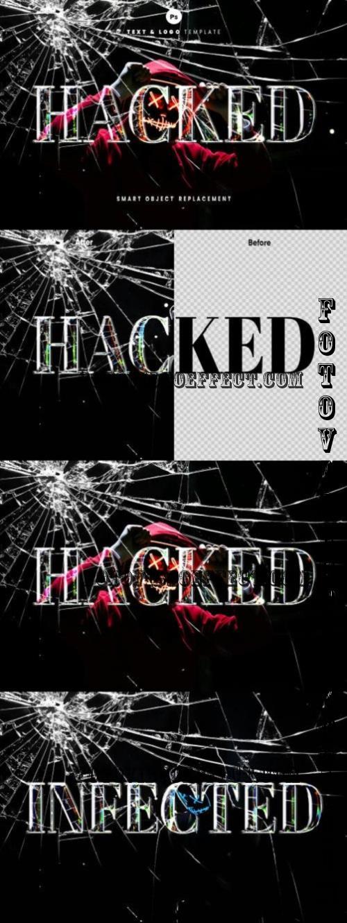 Hacked Screen Crack Broken Glass Text Effect - YYSR9EQ