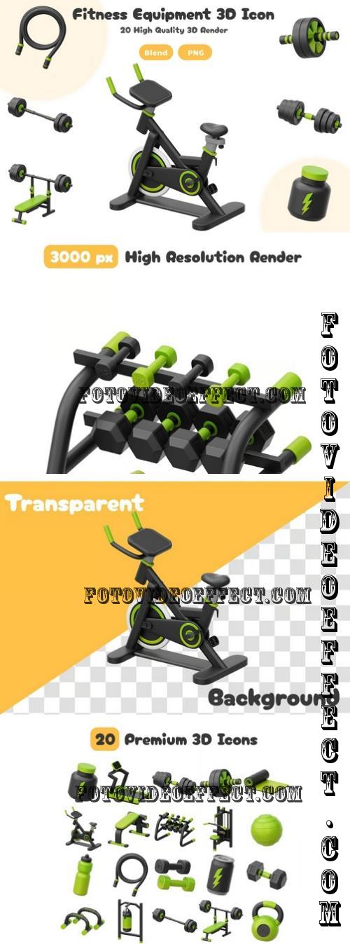 Fitness Equipment 3D Icon Pack - 49JPANN