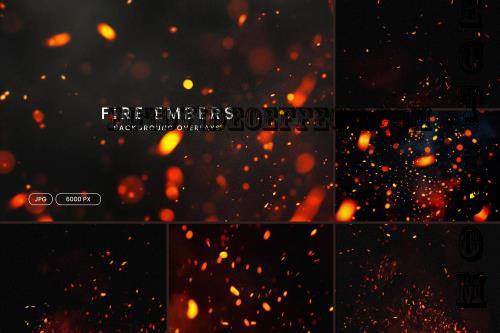 Black and Orange Fire Ember Overlay Backgrounds - 8XCR3AG