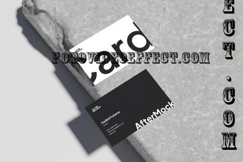 Business Card Mockup On Concrete