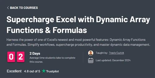 ZerotoMastery – Supercharge Excel with Dynamic Array Functions & Formulas