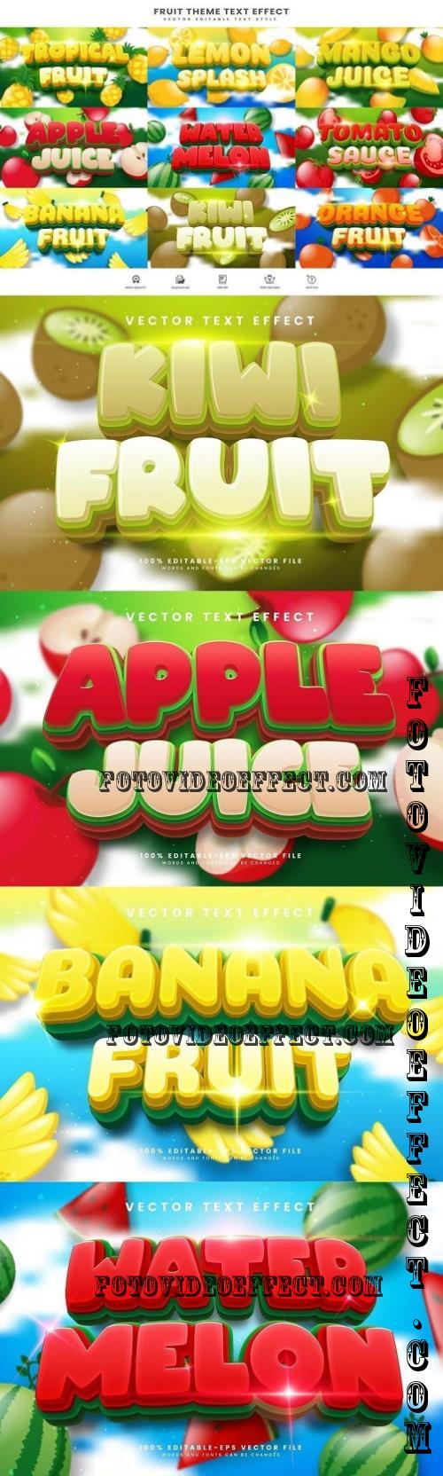 9 Pack Tropical Fruit Theme, Editable Text Effect - KPMT5F8