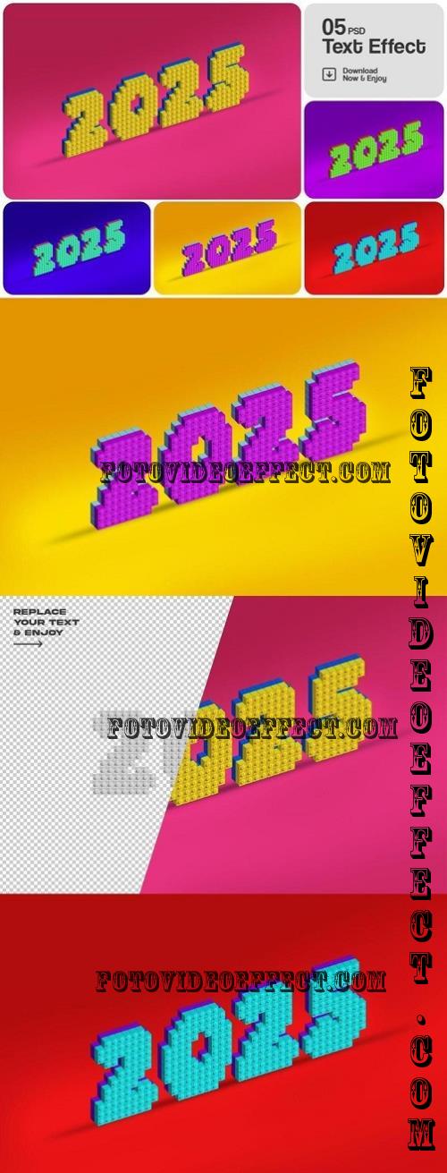 Brick Toy New Year 2025 Editable Text Effect Set - 2SMP8KP