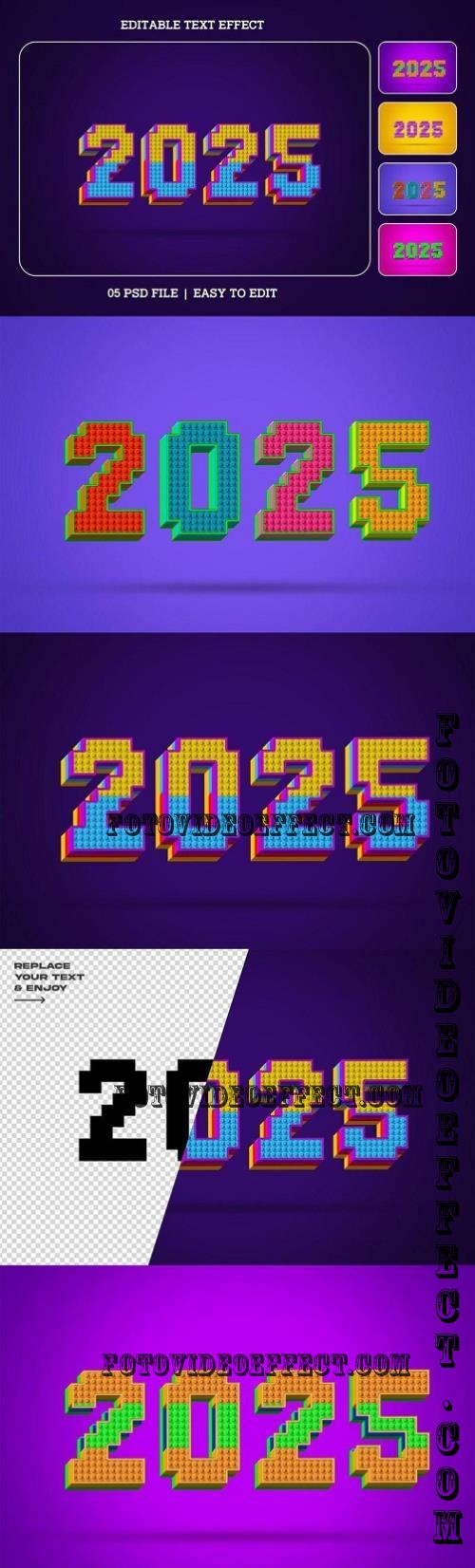 Block style New Year 2025 Text Effect Set - EX4TYNV