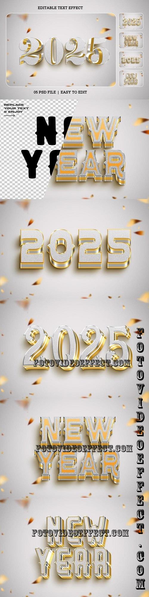 New Year 2025 Editable Text Effect Set - 7KAVC8L