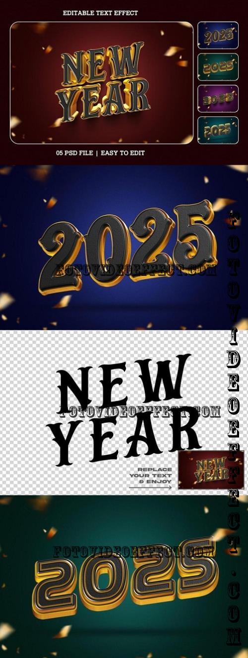 New Year 2025 Editable Text Effect Set - DUAUJAU