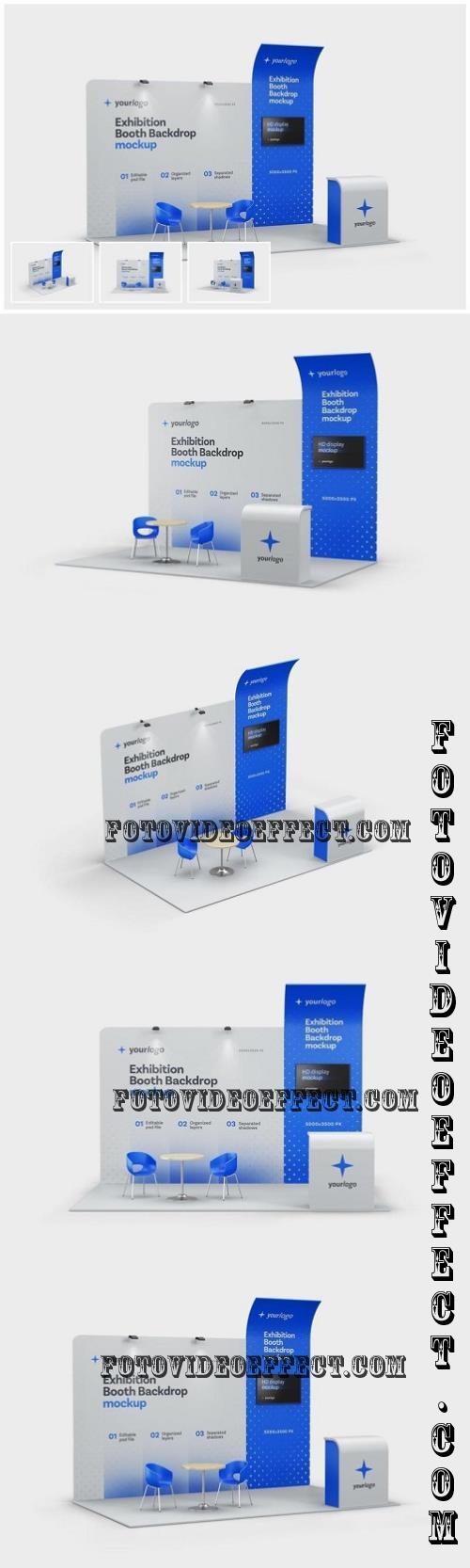 Exhibition Stand Mockup Set, Booth Backdrop - XBR4T6Y