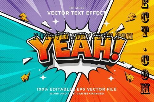 Yeah Comic Vector 3d Editbale Text Effect - C295TUT